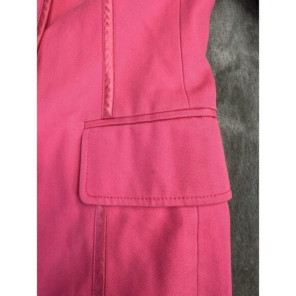 Banana Republic Bright Pink Cotton Trench Coat Barbie Small - Picture 12 of 16